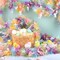 33FT Easter Tinsel Garland – Colorful Metallic Twist with Pink & White Bunny Confetti